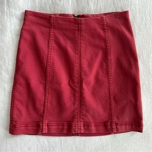Free People Modern Femme Washed Red Mini Skirt